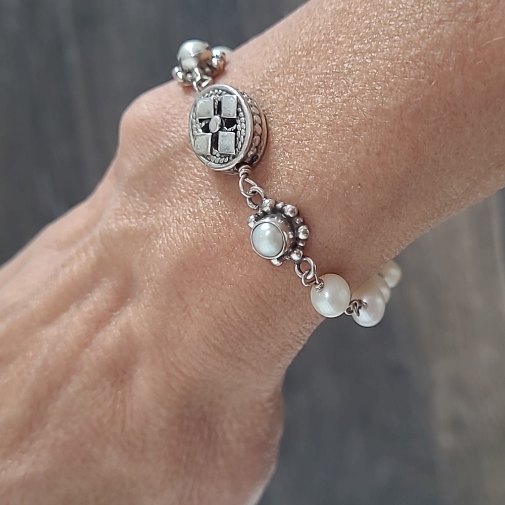Pearl Bracelet Sterling Silver: Handmade Jewelry